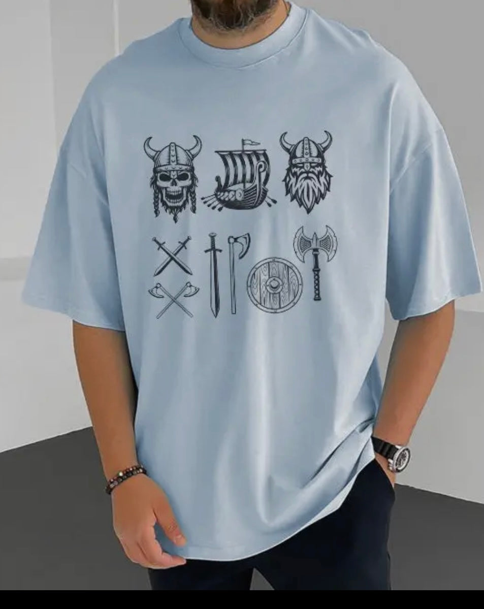 Viking print T shirt